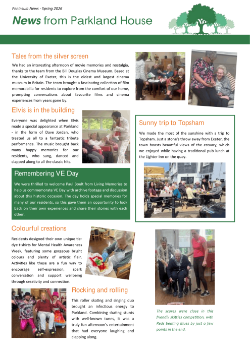 News from Parkland House