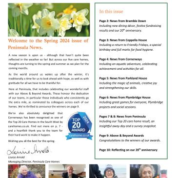 Peninsula Care Homes March Newsletter 2024